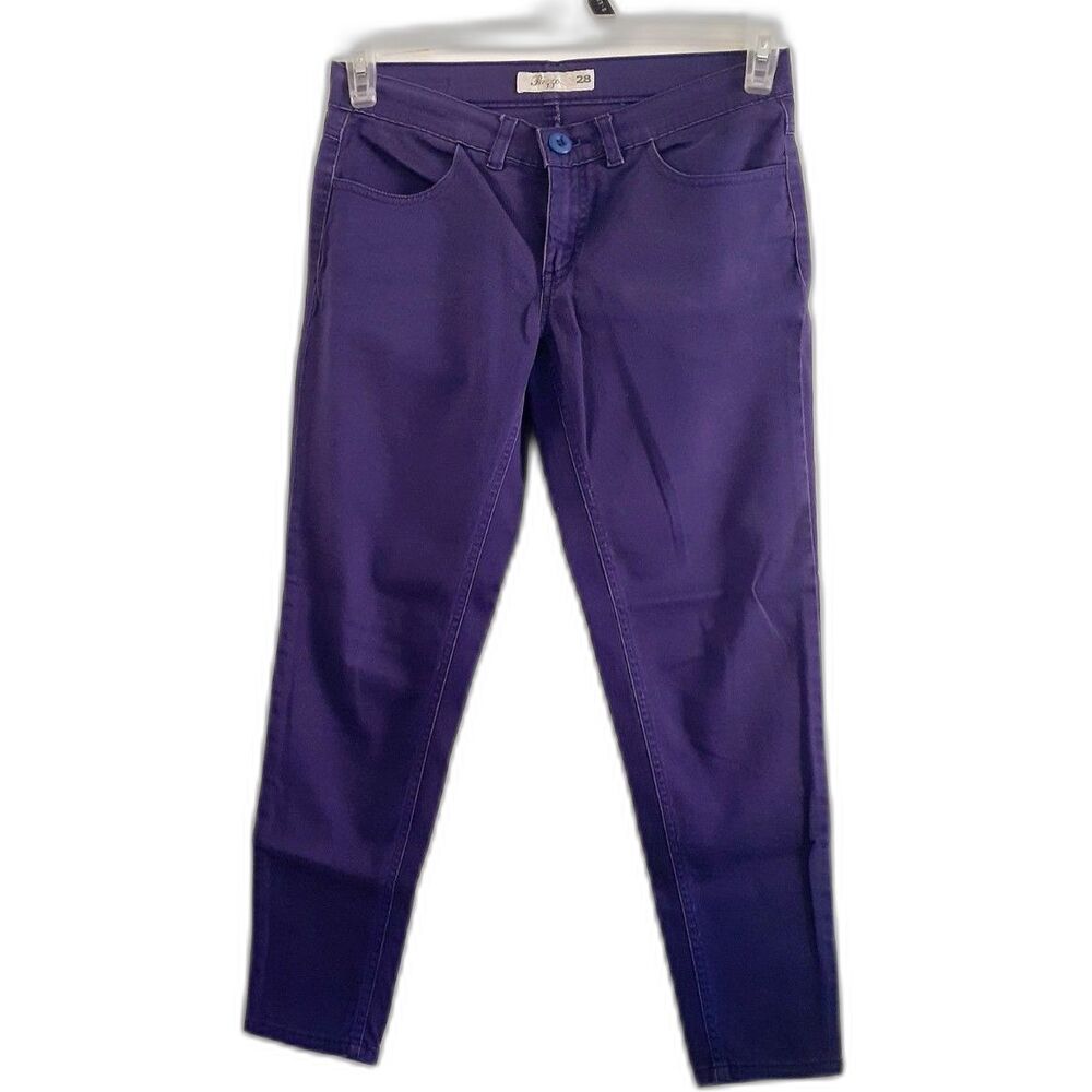 PAZZO Womens Ankle Low Rise AB Purple Skinny Casual Womens Pants W28